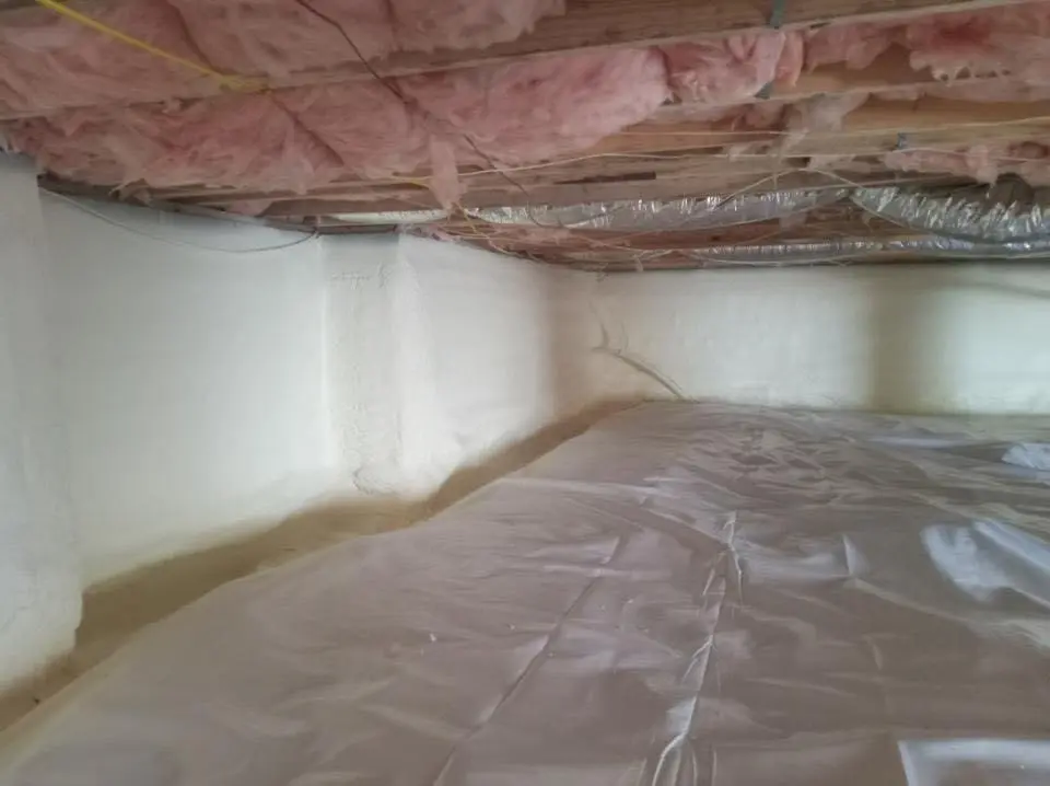 Crawl space encapsulation with closed-cell spray foam for Attic Insulation in Fairfax